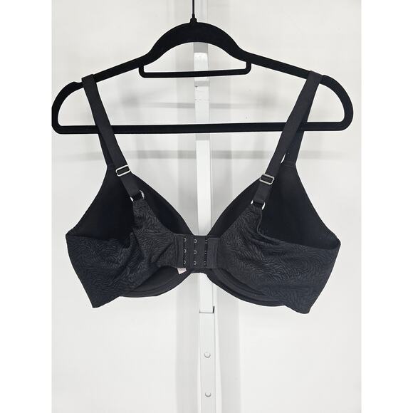 Ambrielle Womens Sz 38DD Lightly Lined T Shirt Bra Black Floral Print - Picture 3 of 4